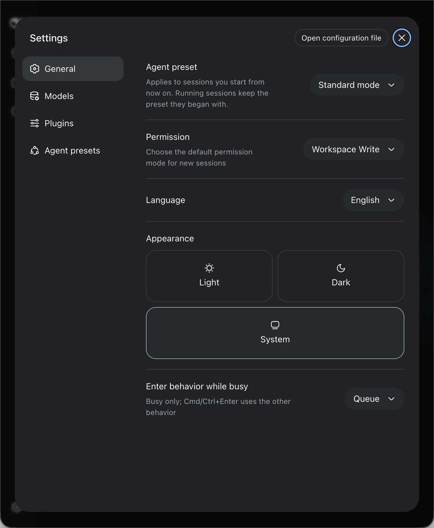 DeepSeek Harness Settings 弹窗，左侧菜单显示 Models 入口